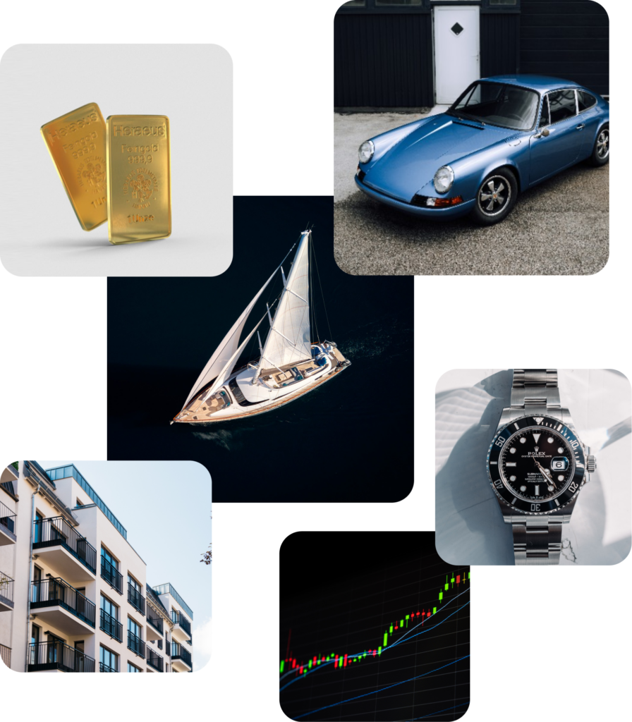 Liquidität und Illiquidität der Vermögenswerte: Mehrfamilienhaus, Fahrzeug, Yacht, Gold, Uhr, Aktien
